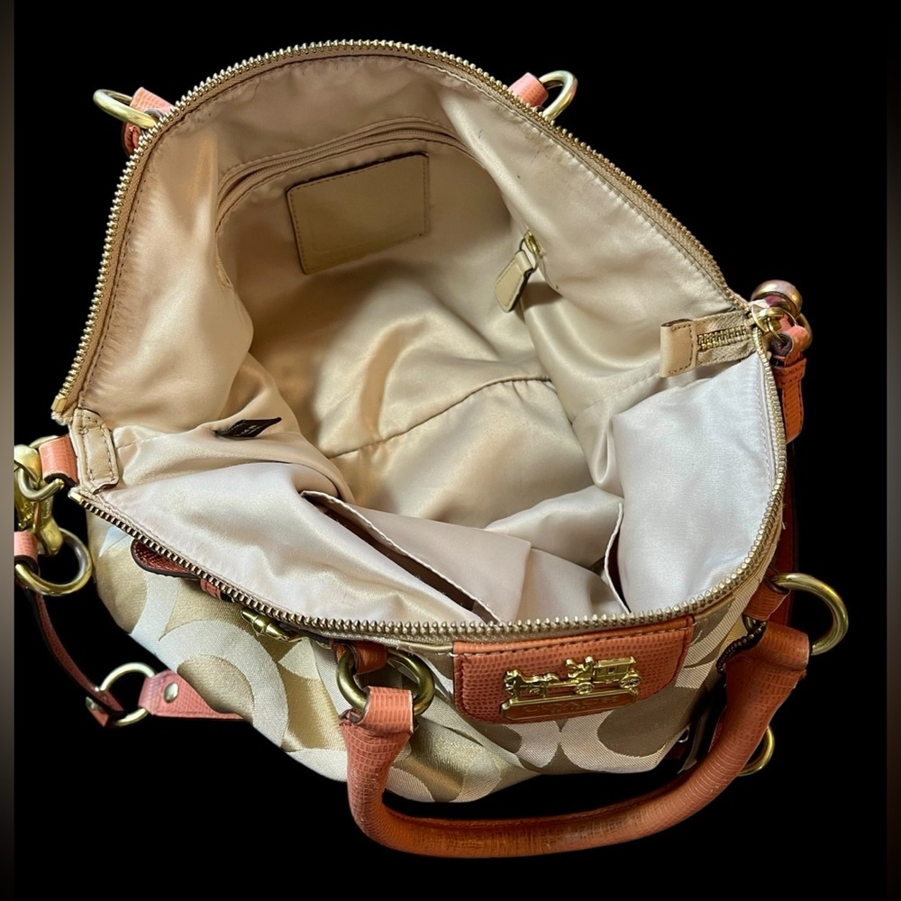 Retro Coach Iconic Madison Sophia Sachel OP Art Crossbody Tote with Leather Trim - Picture 5 of 13